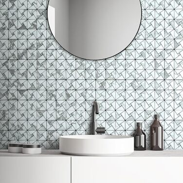 Мідний плитковий фартух DICOFUN, що самоклеїться, нержавіюча сталь, для кухні, металевий, фартух для плити, 0 листів (10, білий мармур та скло)