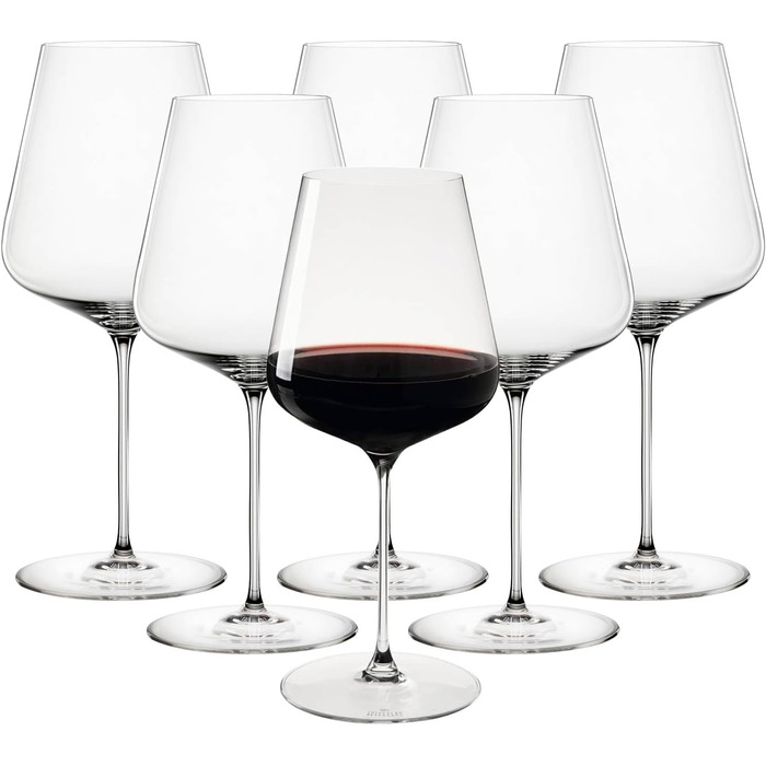 Набір келихів для вина з 6 предметів, універсальні келихи, кришталеве скло, 550 мл, Definition, 1350101 (келихи Bordaux 750 мл)