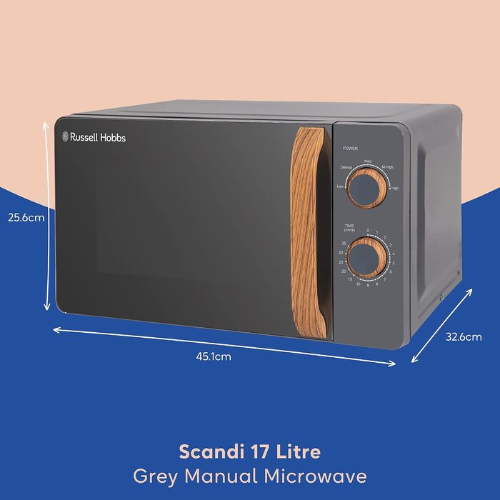 Мікрохвильова піч і, 17 л, 700 Вт, сірий RHMM713G Russell Hobbs