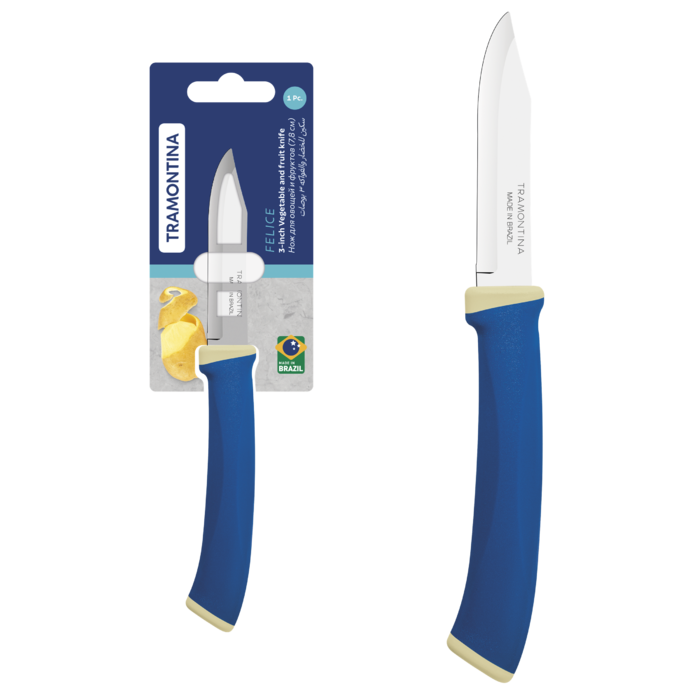 Ніж для овочів Tramontina Felice blue, 78 мм (7081475)