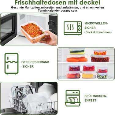 Набір з 8 контейнерів для зберігання харчових продуктів з кришками YASHE