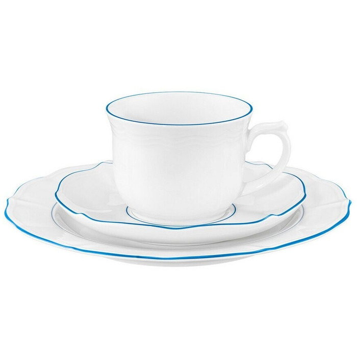 Кавовий сервіз на 6 персон, 18 предметів, Sonate Blue Lines Seltmann Weiden