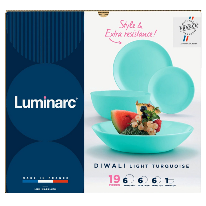 Сервіз LUMINARC DIWALI LIGHT TURQUOISE, 19 предметів (6443106)