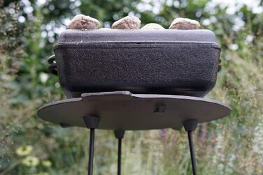 Чугунная сковорода-гриль BBQ-Toro с 3 ножками раунд Голландская подставка для духовки Решетка-штатив (Ø 45 см)