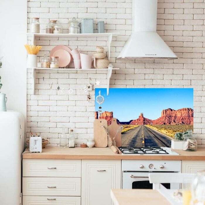 Дизайнерський кухонний фартух з алюмінієвого композиту, кухонний фартух, товщина 3 мм, 60x100 см, (Highway)