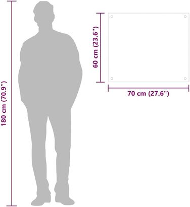 Кухонный передник прозрачный 70 x 60 см vidaXL