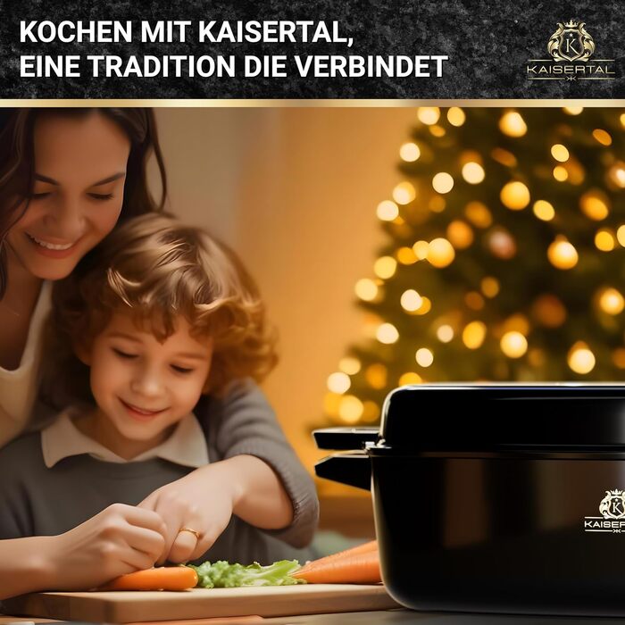 Чавунна жаровня з емальованою кришкою 28 см 4,4 л K KAISERTAL