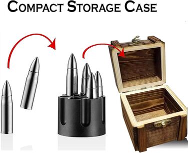 Набір з 6 каменів для віскі у вигляді набоїв YUEMING