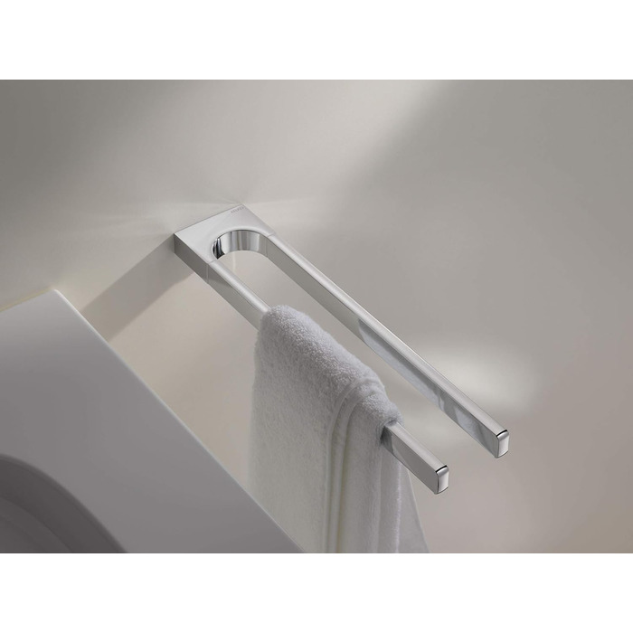 Металлический полотенцесушитель, глянцевый хромированный, двурычажный, жесткий, глубиной 45 см, для ванной комнаты и гостевого туалета, настенный, Moll Single