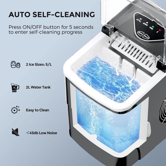 Ледогенератор 9 кубиков за 6 минут черный FOOING