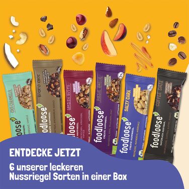 Батончики горіхіві 24 х 35 г,  6 різних смаків Foodloose