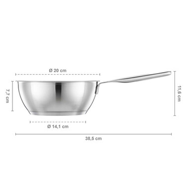 Сотейник Fiskars All Steel матовый 2 л, 20 см (1064748)