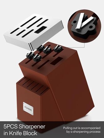 Набор кухонных ножей с самозаточным блоком FOHERE