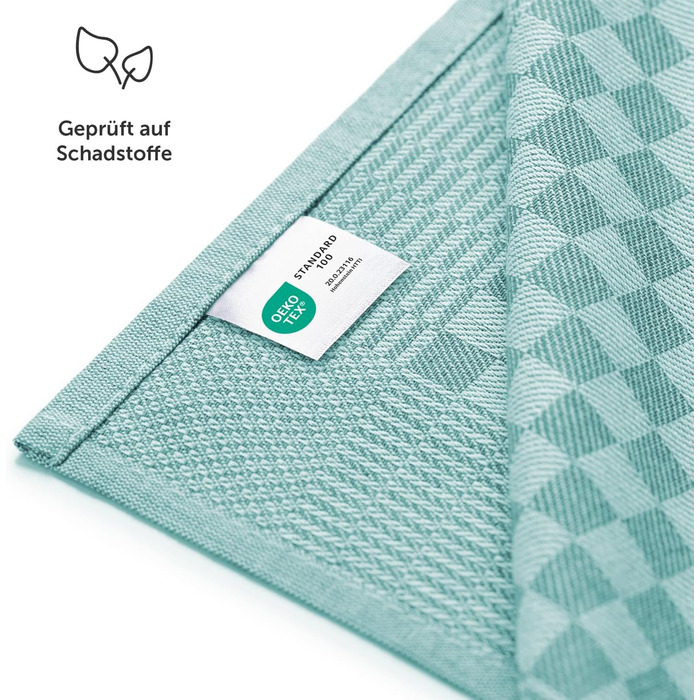 Кухонні рушники бавовняні 50 x 70 см, набір 5 предметів, м'ятно-зелені Blumtal