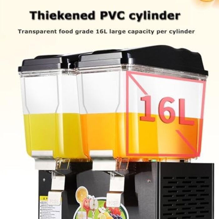 Професійний диспенсер для напоїв з терморегулятором для охолоджених напоїв 48 л чорний Generisch