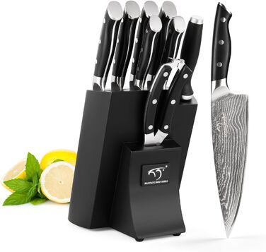 Набор кухонных ножей из дамасской стали 9 предметов NANFANG BROTHERS