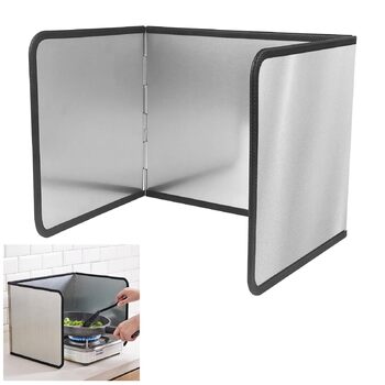 Кухонний фартух Fousenuk, 4-сторонній складаний кухонний фартух, складна стінка із захистом від бризок, компактний складний захист від бризок жиру для кухонь, плит, каструль, стін (39x29x30 см)