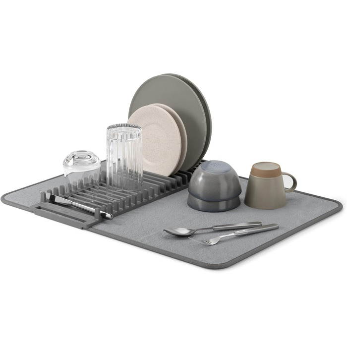 Підставка-сушарка для посуду 61 х 46 см темно-сіра Udry Umbra