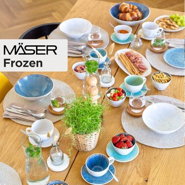 Набір мисок MSER Frozen Frozen з 9 предметів з красивої кераміки, 1 салатниця, 4 рамен і 4 миски для занурення, органічні форми у вінтажному вигляді, ручна глазур, керамограніт, 26 (білих)