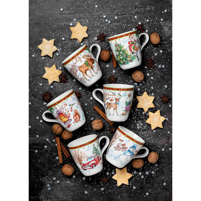 Набор из 6 рождественских кружек 400 мл Weihnachtsbecher Seltmann Weiden