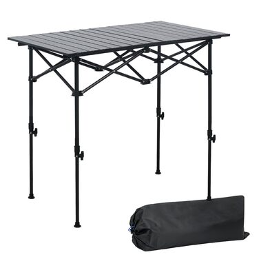 Складной кемпинговый стол 95 x 55 см черный ZOESTORAGE