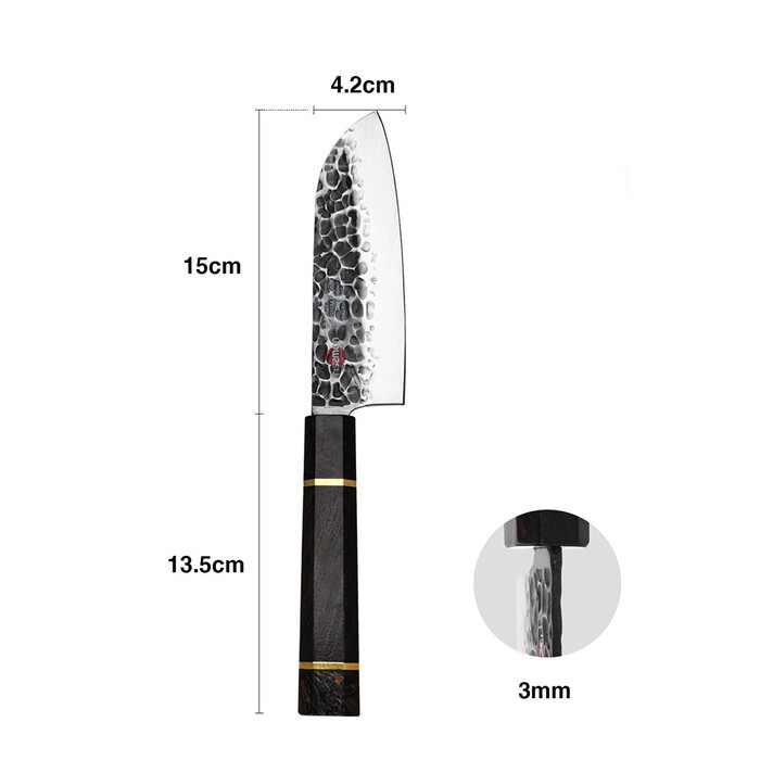 Сантоку ніж Fissman KENSEI BOKUDEN 15 см сталь AUS-8 (2556)