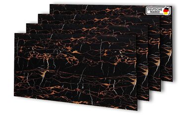 Стінові панелі AS Country Stone під мармур 60x120 см ПВХ-облицювання стіни з пластикових панелей для кухні, ванної кімнати тощо Панель кухонного фартуха (4 шт., Драган)