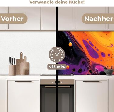 Кухонний фартух 60x80 см Самоклеючий захисний щиток для кухонної стіни Кухонний фартух Кухонні фасади Кухонні фартухи Кухонна стіна Вода - Пейзаж - (Барвистий - Кольоровий, 80 x 300 см)