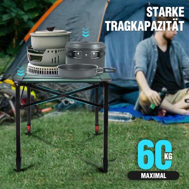 Алюминиевый раскладной стол для кемпинга 52 х 52 х 65 см VILLEY