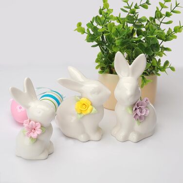 Набір керамічних фігурок пасхального зайчика 3 шт WWT