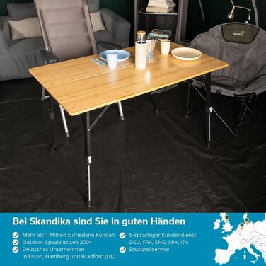 Складний стіл для кемпінгу 120 x 70 x 70 см Skandika