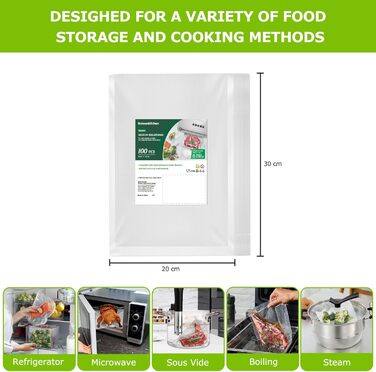 Вакуумные пакеты 100 пакетов 20 x 30 см Professional Bonsenkitchen