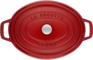 Чавунна жаровня/кокот STAUB, овальна 6,7 л, (37 см, вишнево-червона)