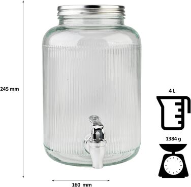 Диспенсер для напитков с краном 4 л SUPERBUTELKI.PL