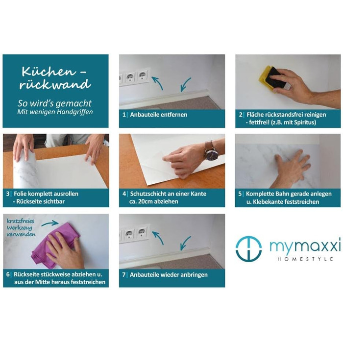 Самоклеящаяся матовая пленка для кухонного фартука 280 x 60 см MyMaxxi