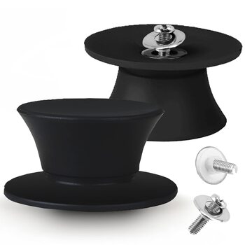 Силіконова універсальна кришка Anaeat для каструль, сковорідок та пателень загартоване скло з термостійким силіконовим обідком, підходить для посуду діаметром змінна кришка (2 чорні ручки)