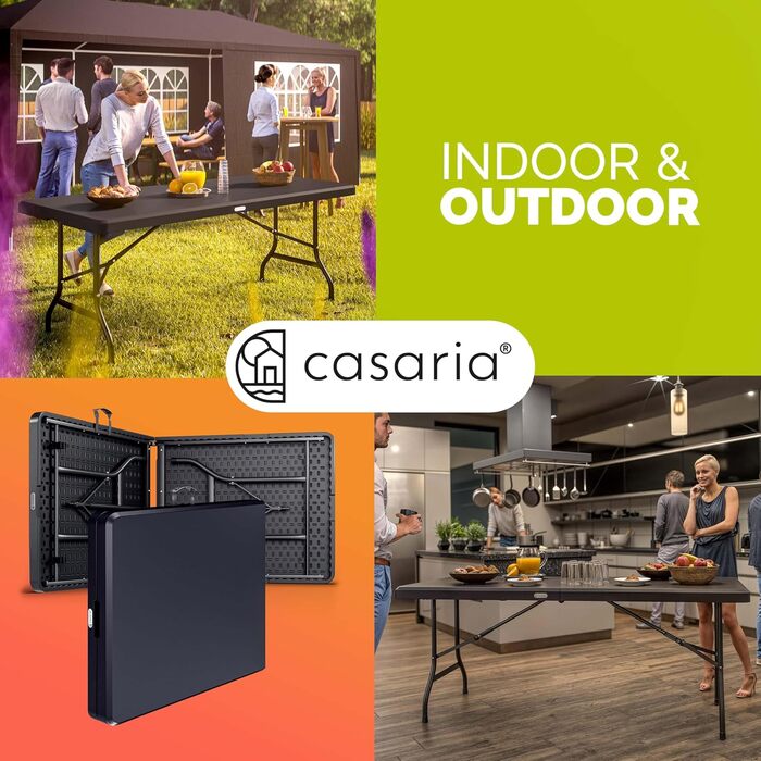 Садовий стіл 183x76 см антрацитовий Casaria