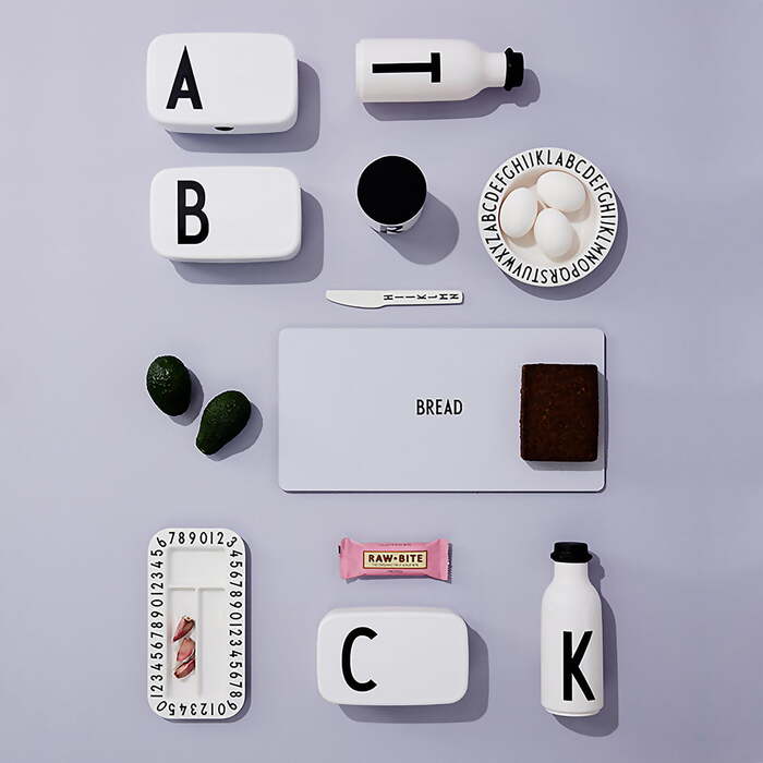 Ланч-бокс E 6,5x11x18 см чорно-білий Personal Lunch Box Design Letters