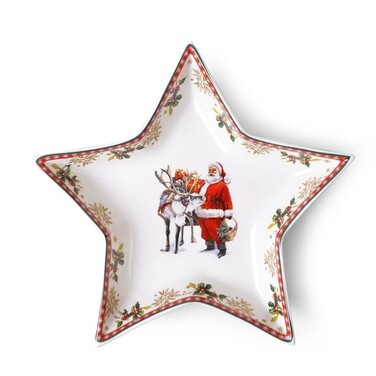 Блюдо Fissman CHRISTMAS 19 см у формі зірки фарфор (13789)