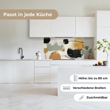 Кухонний фартух 80x300 см Самоклеючий настінний захисний екран для кухні Кухонний фартух Кухонні фасади Кухонні фартухи Кухонна стіна - Абстрактна (Колір - Абстрактна, 80 x 150 см)