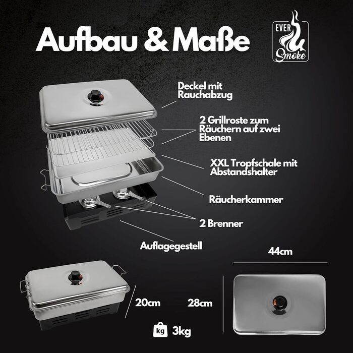 Набор настольных коптильней из нержавеющей стали с аксессуарами Deluxe Eversmoke