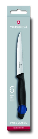 Набір кухонний Victorinox SwissClassic Steak Gift Set 6 ножів лезо 11см хвил. з син. ручкою