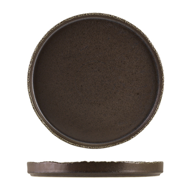 Презентаційна тарілка з бортиком 28*h 2.9 см, Terra Porcelain Roko Cinder Black, GenWare