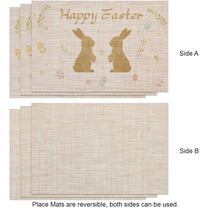 Набір з 6 двосторонніх серветок для столу до Великодня Banchif