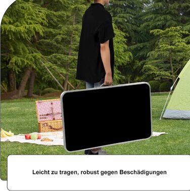 Розкладний стіл для відпочинку 80x50x70 см чорний eSituro