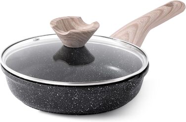 Сковорода 20 см зі скляною кришкою, класичний граніт Kordisen