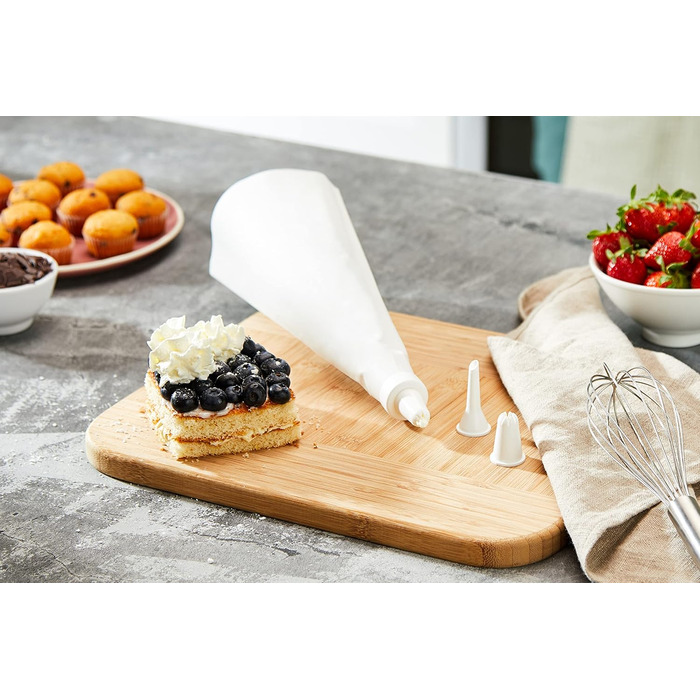 Кондитерський мішок 28 см та 5 пластикових насадок, кремово-білий Westmark