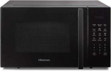 Мікрохвильова піч Hisense H20MOBP1HI / 700 Вт / InverterTech / Керамічне покриття / Преміальне скло / Виготовлена на замовлення, багатофазне приготування / Функція розморожування / 5 рівнів потужності / Блокування від дітей / Чорна (23 л, цифрове керуванн