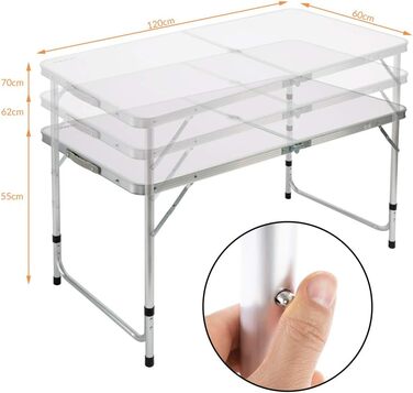 Складной стол 120x60 см Casaria