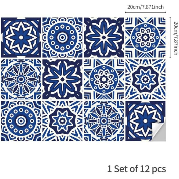 Наклейки на плитку 20 x 20 см 12 шт RMJCXYS